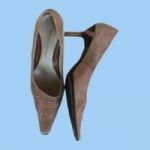 Туфли женские светло-коричневые замшевые итальянские